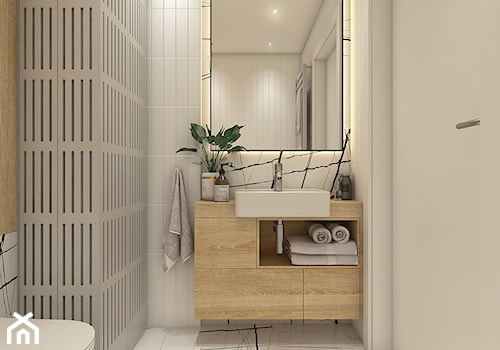 Mieszkanie w krakowie 50 m2 - Średnia z punktowym oświetleniem łazienka, styl nowoczesny - zdjęcie od WERDHOME