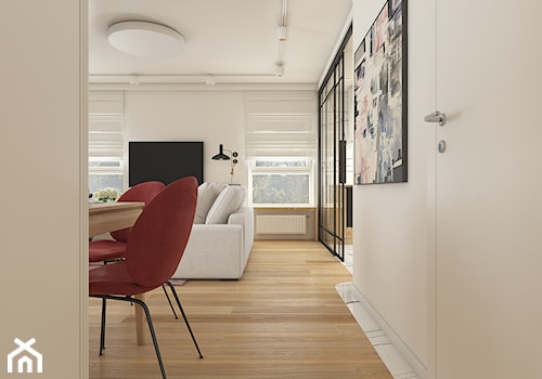 Mieszkanie w krakowie 50 m2 - Średni biały hol / przedpokój, styl nowoczesny - zdjęcie od WERDHOME