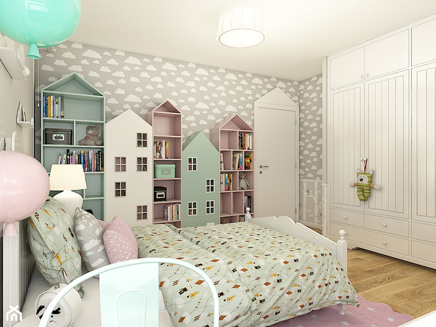 Dom w Opolu - Średni szary pokój dziecka dla dziecka dla dziewczynki, styl skandynawski - zdjęcie od WERDHOME