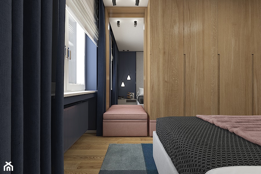 Dom Luksemburg - styl nowoczesny - Mała niebieska szara sypialnia, styl nowoczesny - zdjęcie od WERDHOME