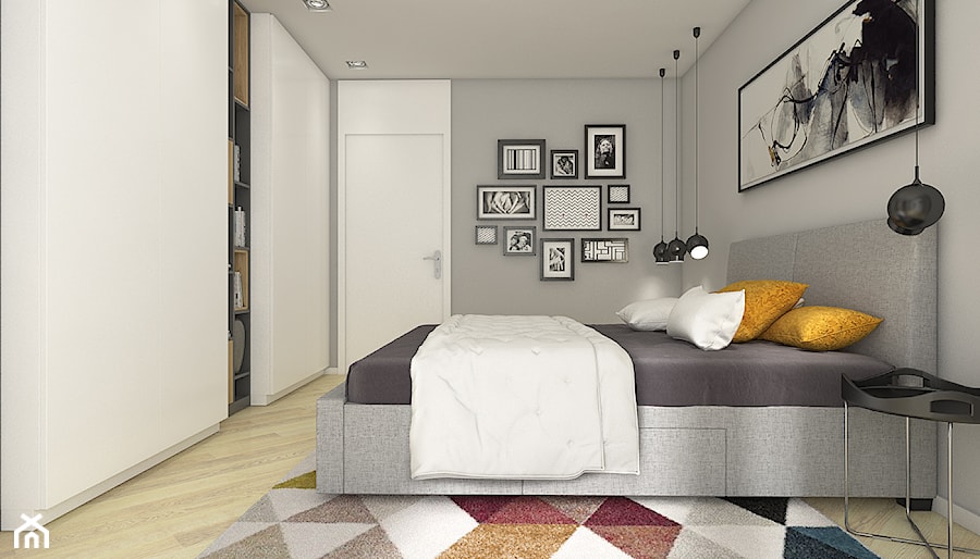 Dom w Bolechowicach - Średnia szara sypialnia, styl nowoczesny - zdjęcie od WERDHOME
