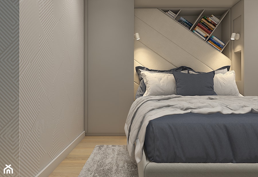 Dwa światy - Mała szara sypialnia, styl nowoczesny - zdjęcie od WERDHOME
