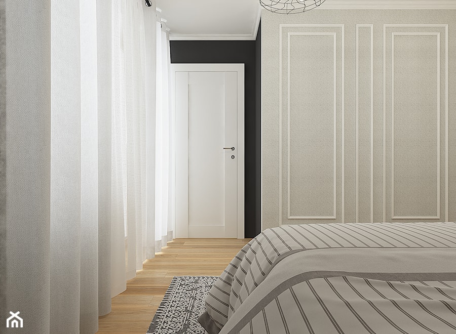Dom pod Krakowem - styl mieszany - Mała czarna szara sypialnia, styl nowoczesny - zdjęcie od WERDHOME