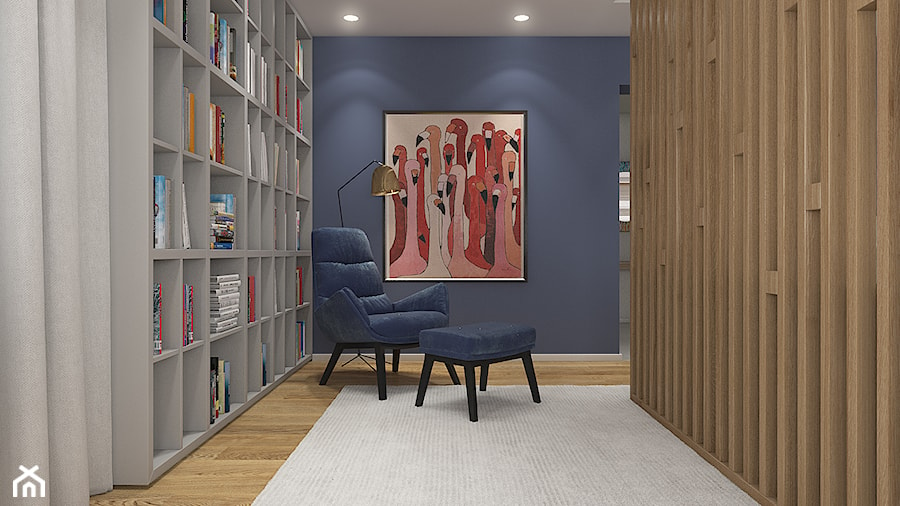 Dom Luksemburg - styl nowoczesny - Mała niebieska sypialnia, styl nowoczesny - zdjęcie od WERDHOME
