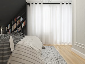 Dom pod Krakowem - styl mieszany - Mała czarna szara sypialnia na poddaszu, styl nowoczesny - zdjęcie od WERDHOME