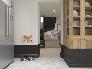 Dom pod Krakowem - styl mieszany - Mała otwarta czarna szara z zabudowaną lodówką kuchnia jednorzędowa, styl nowoczesny - zdjęcie od WERDHOME