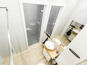 APARTAMENT AIRBNB - Mała na poddaszu bez okna z lustrem łazienka, styl nowoczesny - zdjęcie od HOUSE DESIGN