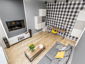 APARTAMENT AIRBNB - Średni szary salon, styl skandynawski - zdjęcie od HOUSE DESIGN