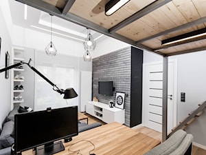 APARTAMENT Z ANTRESOLAMI - Mały biały salon z jadalnią, styl nowoczesny - zdjęcie od HOUSE DESIGN