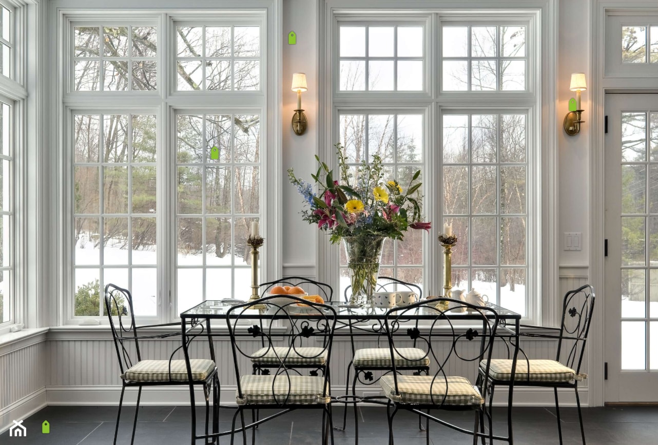 Zimowa weranda - Średnia szara jadalnia jako osobne pomieszczenie - zdjęcie od KarinaPe - Homebook