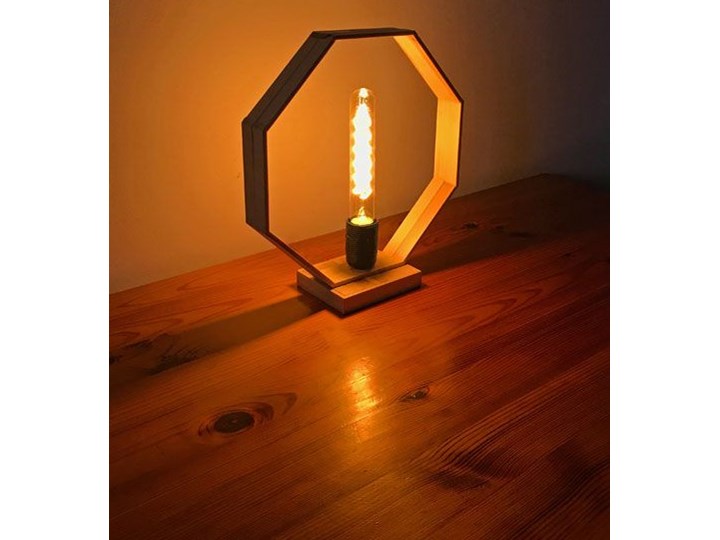 Drewniana lampka stołowa LED - EX379-Derpal Styl Skandynawski Wysokość 31 cm Lampa dekoracyjna Kategoria Lampy stołowe