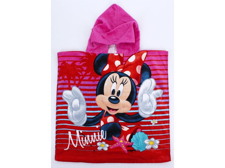 Ręcznik bawełniany ponczo z kapturkiem Minnie Pink 55x110, Setino Frotte Ręcznik kąpielowy Ręcznik z kapturkiem Bawełna Dziecięce Ręcznik plażowy 50x100 cm Kolor Różowy