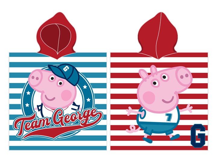Carbotex Ręcznik bawełniany ponczo z kapturkiem Peppa George 50x115