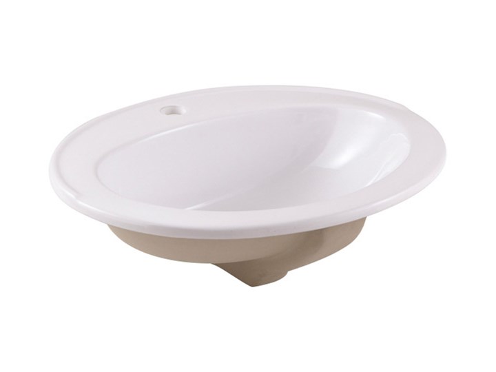 Umywalka wpuszczana Cooke&Lewis Tyne ceramiczna 56 x 47 cm biała Kolor Biały Szerokość 56 cm Ceramika Okrągłe Wpuszczane Kategoria Umywalki