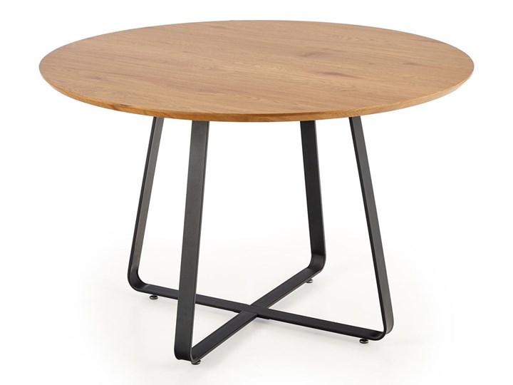 HALMAR STÓŁ OKRĄGŁY LOOPER 2 KUCHNIA/JADALNIA/SALON INDUSTRIALNY/LOFT CZARNY/BRĄZOWY 120 Płyta MDF Metal Drewno Rozkładanie