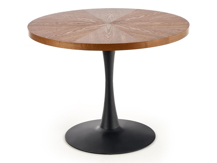 HALMAR STÓŁ OKRĄGŁY CARMELO KUCHNIA/JADALNIA/SALON INDUSTRIALNY/LOFT ORZECH/CZARNY 100 Płyta MDF Szerokość 75 cm Stal Metal Długość 100 cm Drewno Pomieszczenie Stoły do salonu