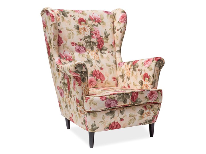 Fotel Uszak Lord Coral WM82 Drewno Tworzywo sztuczne Wysokość 101 cm Wysokość 41 cm Tkanina Szerokość 83 cm Fotel pikowany Głębokość 56 cm Styl Glamour
