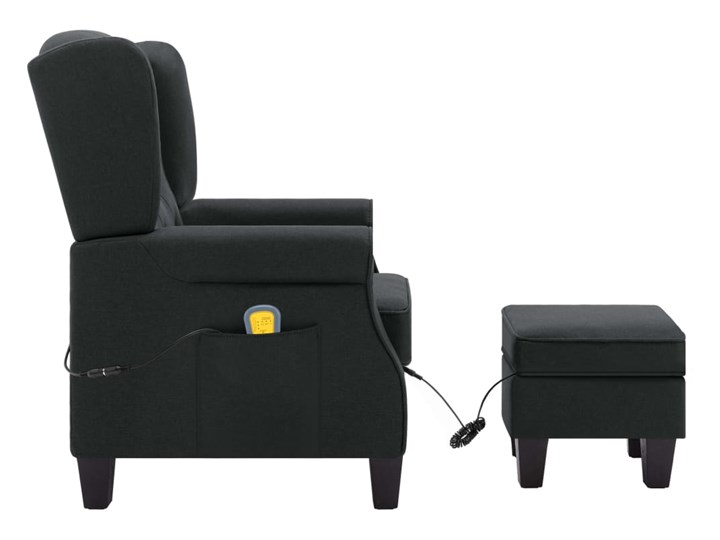 vidaXL Fotel masujący z podnóżkiem, ciemnoszary, obity tkaniną Kategoria Fotele do salonu Szerokość 68 cm Tworzywo sztuczne Fotel z podnóżkiem Fotel uszak Pomieszczenie Salon