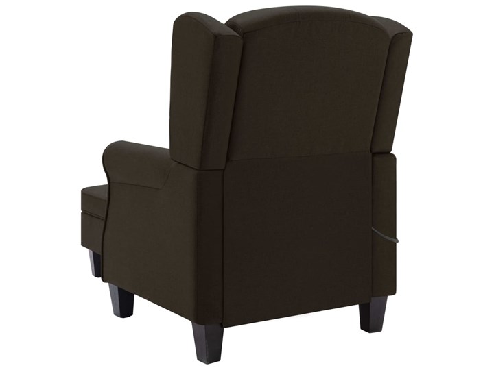 vidaXL Fotel masujący z podnóżkiem, ciemnobrązowy, obity tkaniną Drewno Fotel z podnóżkiem Szerokość 68 cm Styl Nowoczesny Fotel uszak Tworzywo sztuczne Pomieszczenie Salon