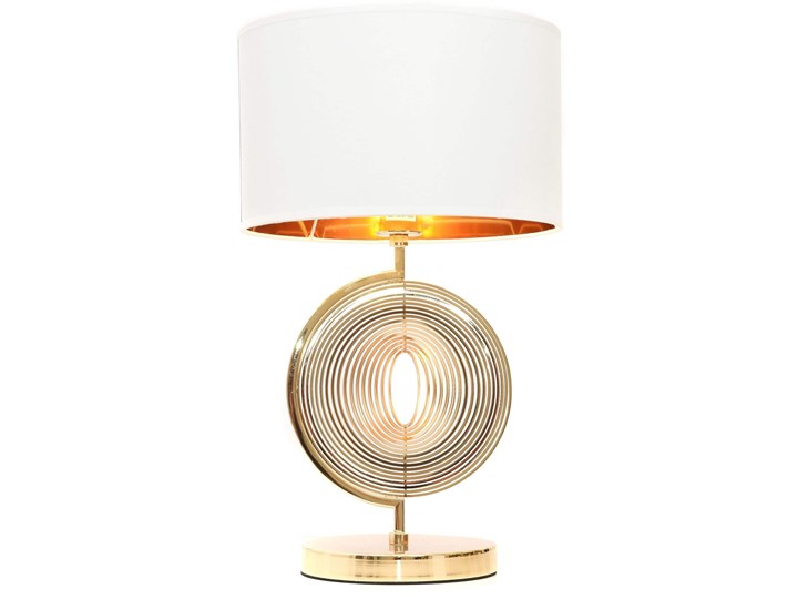 GLAMOUR LAMPA NOCNA BIAŁO-ZŁOTA MONTERONI Wysokość 50 cm Lampa z abażurem Lampa z kloszem Styl Nowoczesny