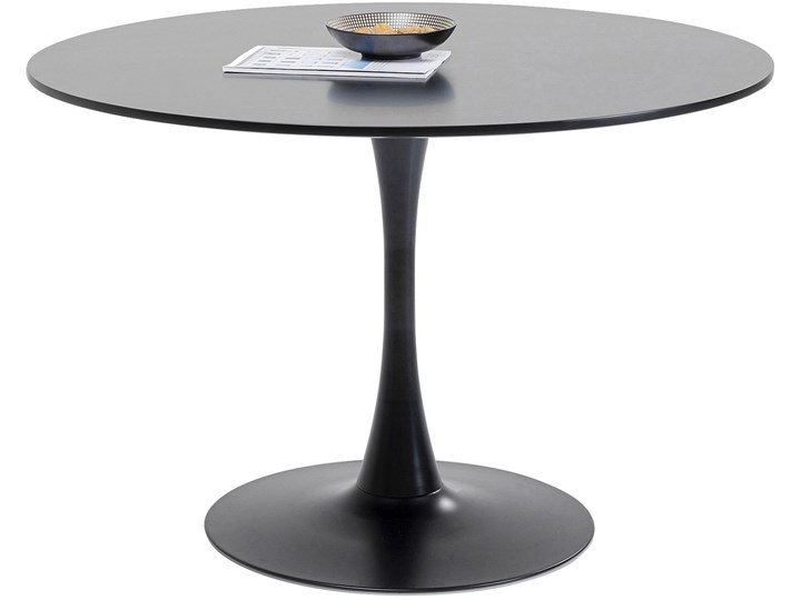 Stół Schickeria ∅110 cm czarny Stal Płyta MDF Rozkładanie