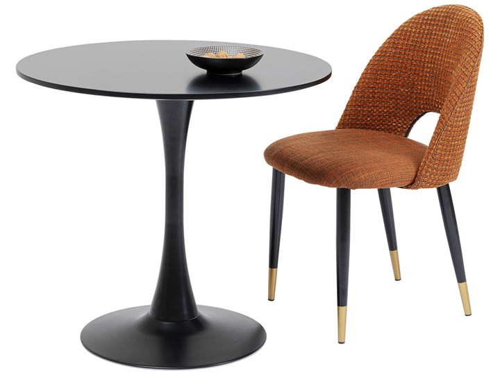 Stół Schickeria ∅80 cm czarny Płyta MDF Stal Rozkładanie