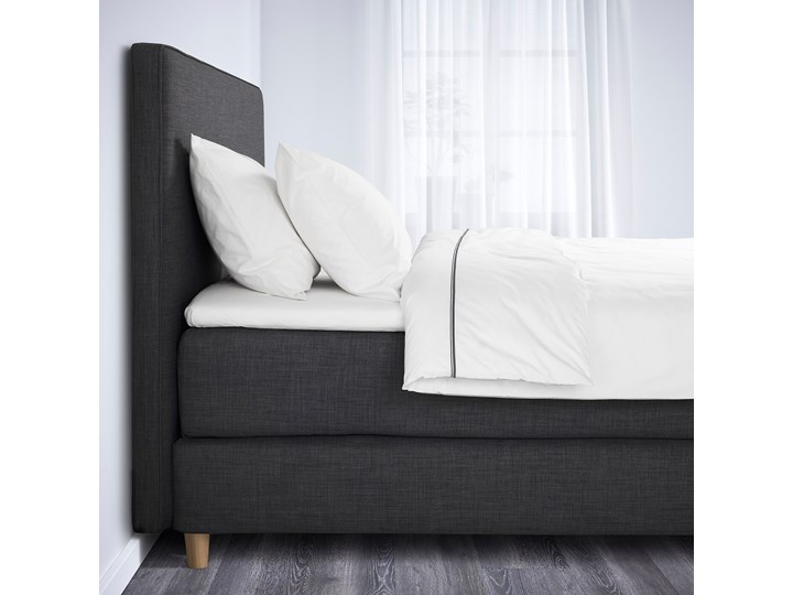 IKEA DUNVIK Łóżko kontynentalne, 160x200 cm Styl Klasyczny Kolor Szary