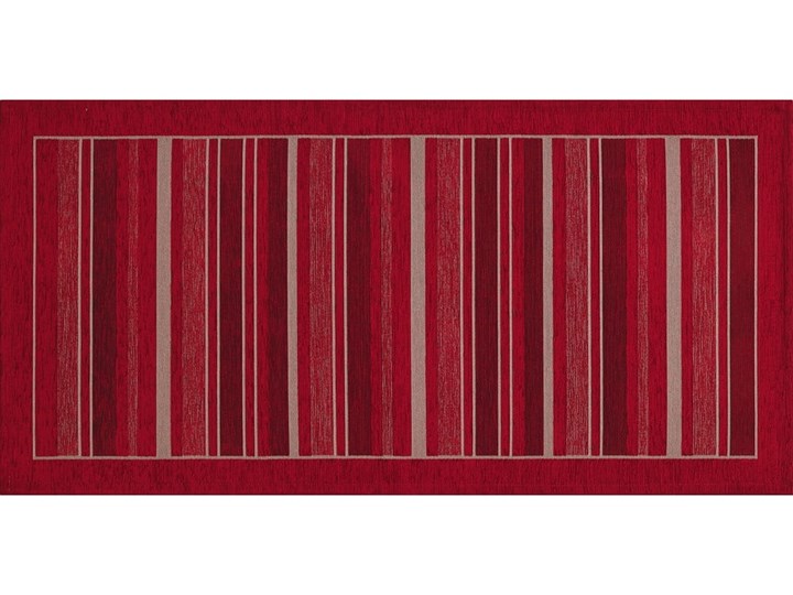 Czerwony chodnik Floorita Velour, 55x190 cm Akryl Pomieszczenie Przedpokój Poliester Prostokątny Bawełna Chodniki Wzór Paski
