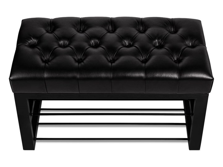 Ławka Pikowana do przedpokoju Industrialna SHELF SKIN - LOFT Materiał obicia Skóra ekologiczna Kategoria Ławki do salonu