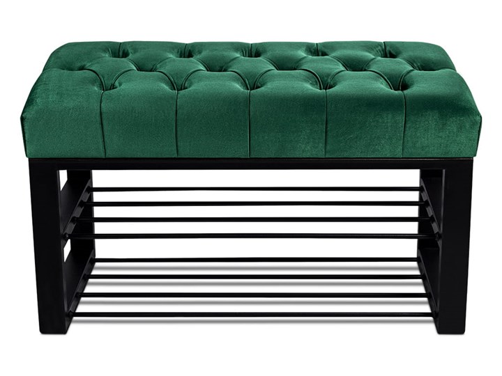 Ławka Pikowana do przedpokoju Industrialna SHELF VELVET - LOFT Styl Prowansalski Materiał obicia Tkanina