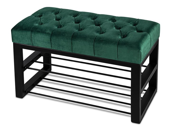Ławka Pikowana do przedpokoju Industrialna SHELF VELVET - LOFT Materiał obicia Tkanina Styl Prowansalski