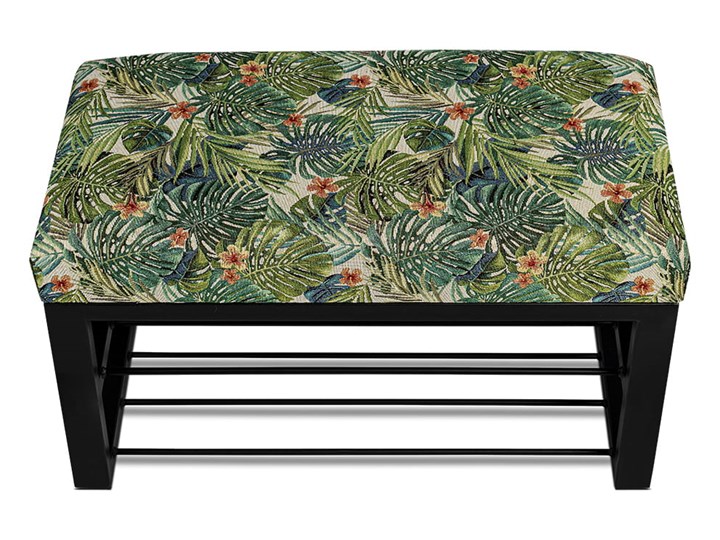 Ławka Tapicerowana do przedpokoju Industrialna SHELF JUNGLE- LOFT Pomieszczenie Salon
