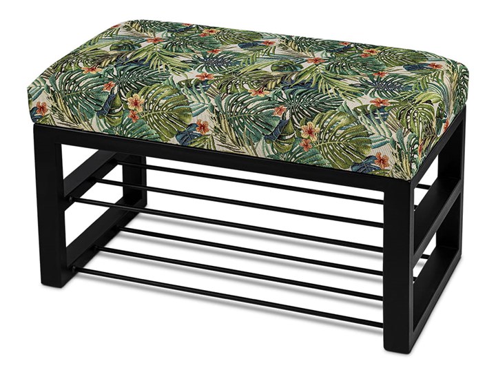Ławka Tapicerowana do przedpokoju Industrialna SHELF JUNGLE- LOFT Pomieszczenie Garderoba