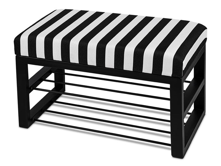 Ławka Tapicerowana do przedpokoju Industrialna SHELF JUNGLE- LOFT Pomieszczenie Salon