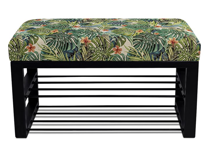 Ławka Tapicerowana do przedpokoju Industrialna SHELF JUNGLE- LOFT Pomieszczenie Salon
