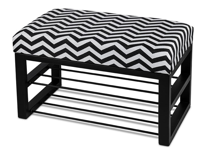 Ławka Tapicerowana do przedpokoju Industrialna SHELF JUNGLE- LOFT Materiał obicia Tkanina Pomieszczenie Salon