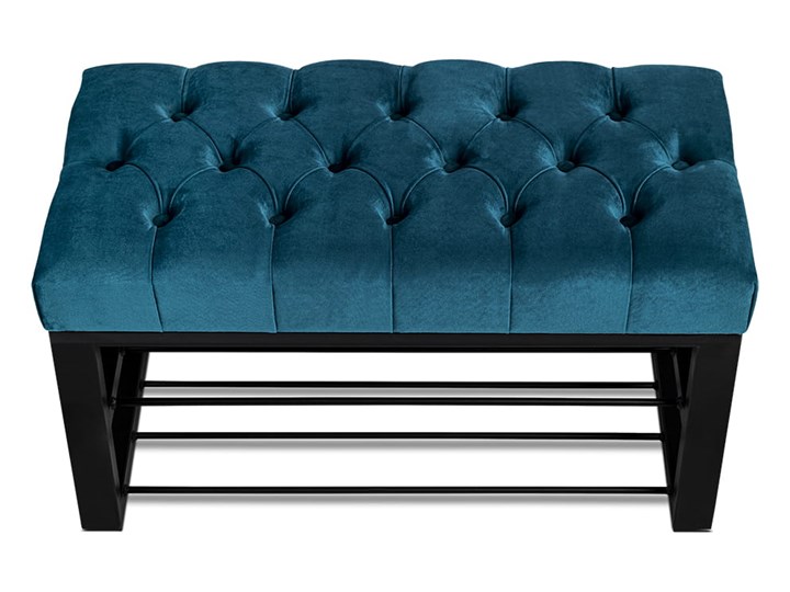 Ławka Pikowana do przedpokoju Industrialna SHELF LOREN - LOFT Materiał obicia Tkanina