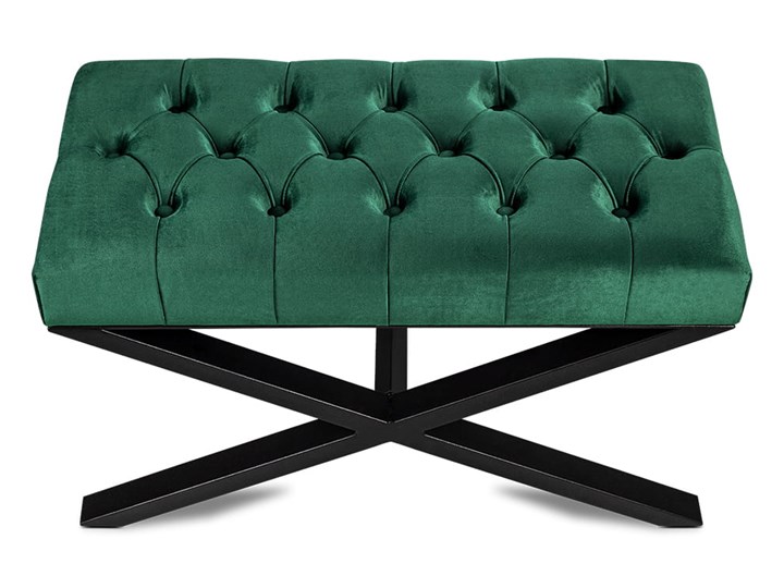 Ławka Pikowana Industrialna CROSS VELVET - LOFT Pomieszczenie Przedpokój Pomieszczenie Salon