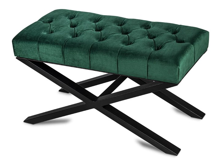 Ławka Pikowana Industrialna CROSS VELVET - LOFT Pomieszczenie Przedpokój
