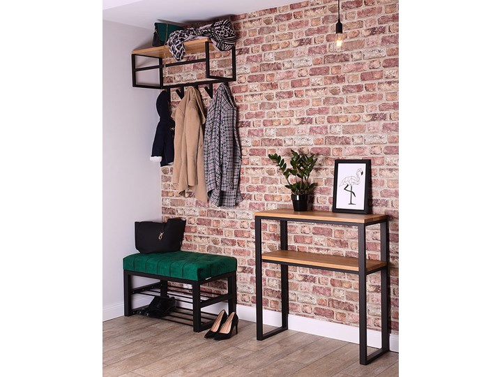 Ławka Pikowana do przedpokoju Industrialna SHELF VELVET - LOFT Kategoria Ławki do salonu