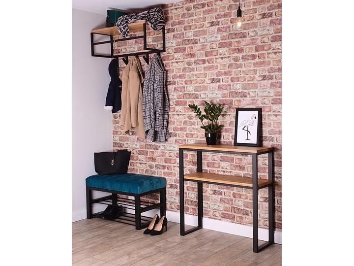 Ławka Pikowana do przedpokoju Industrialna SHELF LOREN - LOFT Materiał nóżek Metal