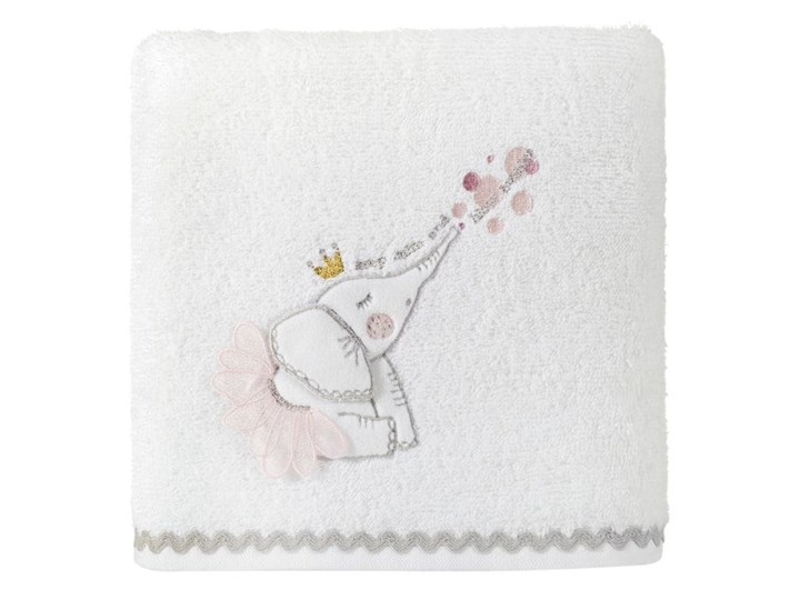 Ręcznik dziecięcy 70x140 Eurofirany Baby 23 słonik biały 400g/m2