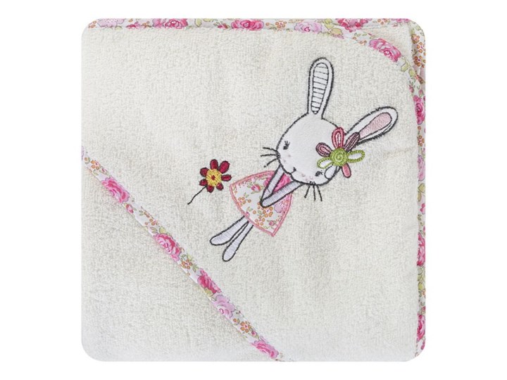 Okrycie kąpielowe niemowlęce 75x75 Eurofirany Baby 8 kremowe różowe 320 g/m2