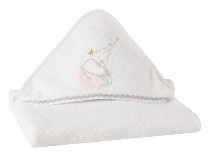 Okrycie kąpielowe niemowlęce 75x75 Eurofirany Baby 23 słonik białe 350 g/m2