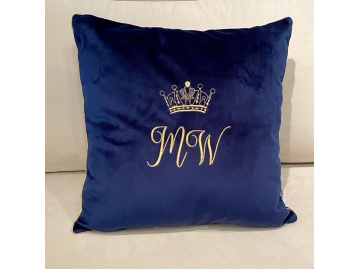 PODUSZKA WELUROWA Z DOWOLNYM MONOGRAMEM WYBIERZ KOLOR I ROZMIAR KORONA 35x60cm 45x45 cm Kwadratowe 35x60 cm Poduszka dekoracyjna Poliester Pomieszczenie Sypialnia