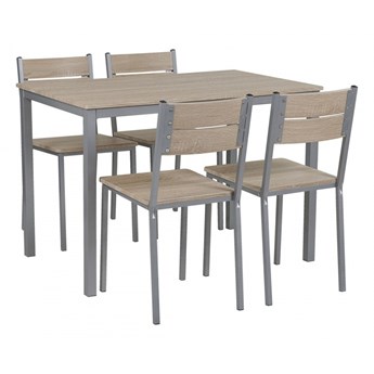 Zestaw do jadalni stół i 4 krzesła jasne drewno z białym BLUMBERG kod: 4251682246941