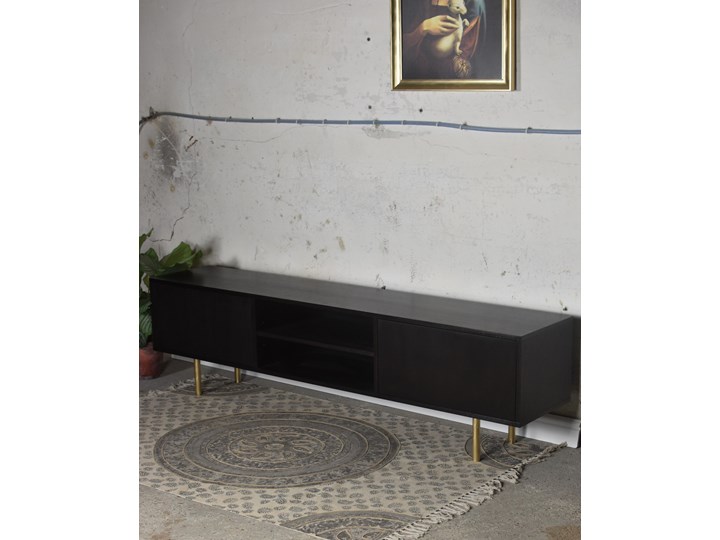 Komoda TV Blackie 200, Pastform Furniture Szerokość 200 cm Wysokość 55 cm Drewno Głębokość 39 cm Styl Skandynawski