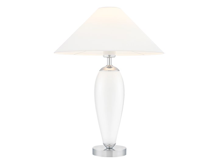 Lampa stołowa Rea chrom/biały, Kaspa Lampa LED Wysokość 60 cm Lampa z kloszem Styl Klasyczny