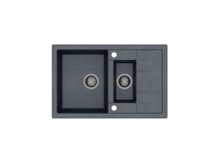 Zlewozmywak QUADRON Morgan 156 HB8224U8-BS Stalowy/Czarny metalik