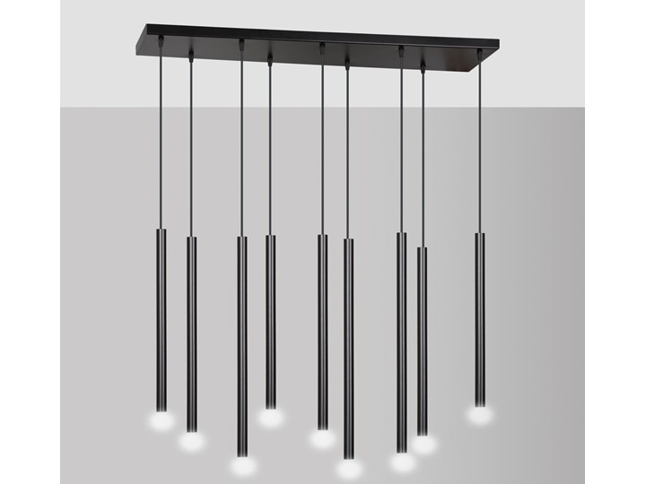 SELTER 9 BLACK 552/9 designerski spot wiszący halogen punktowy tuby czarne długie Kolor Czarny Metal Lampa LED Kategoria Lampy wiszące